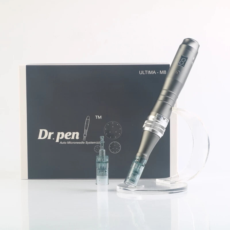 Dr Stift Ultima M8 Mit 2 stücke Patronen Drahtlose Derma Hautpflege Mikronadel Kit Heimgebrauch Schönheit Maschine