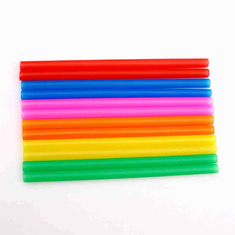 500 Uds Multicolor desechables pera pajitas tienda jugo tonto resistente recto pajitas para beber accesorios 21cm