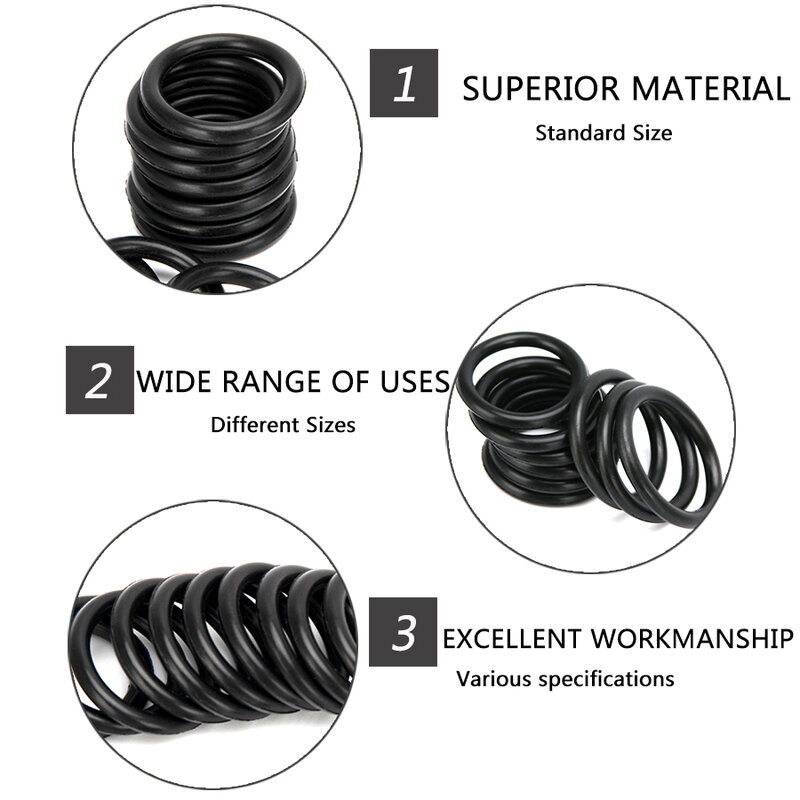 Joint torique de remplacement en caoutchouc Nitrile, 20 pièces, diamètre de 6 à 30mm, CS 1.9mm, rondelle noire, accessoires de bricolage, S64