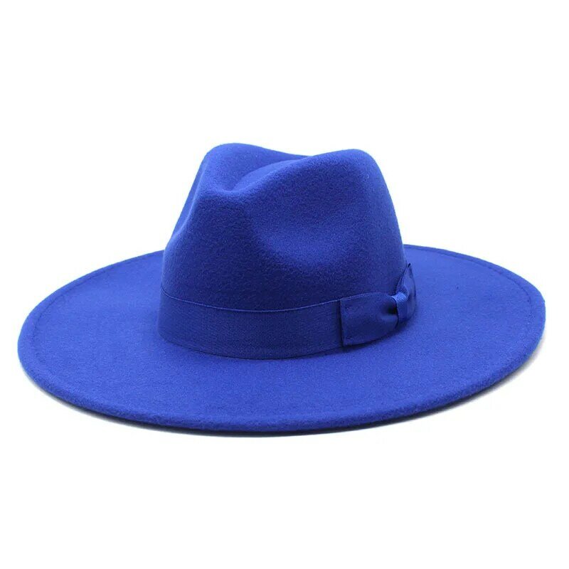 2021 Otoño Invierno sombrero Fedora de lana de los hombres de las mujeres de las señoras gorra de sombrero Jazz con arco Retro fiesta en la iglesia boda sombrero
