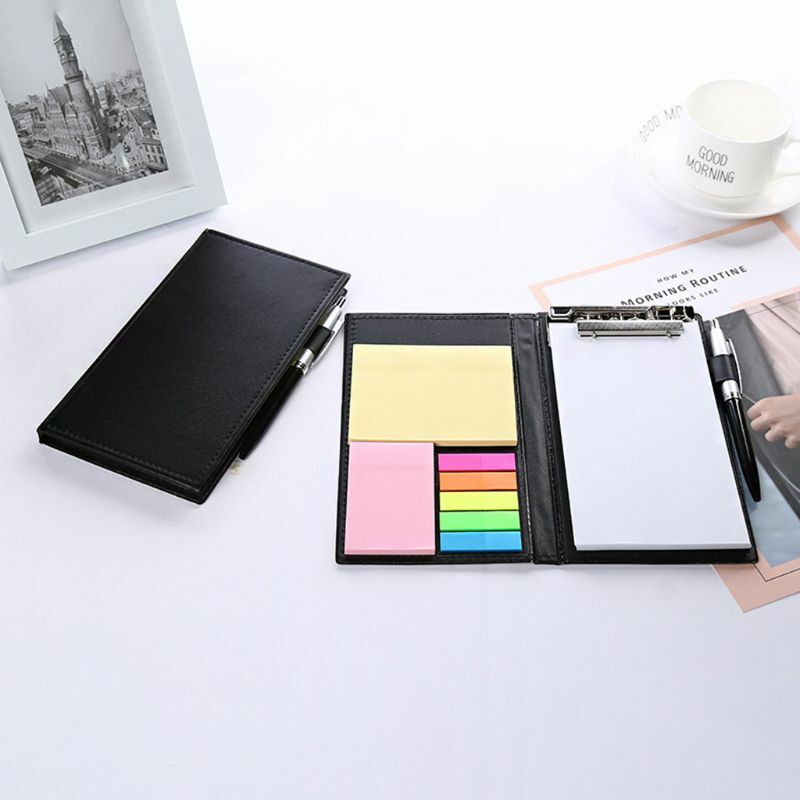 Creative Sticky Notes Notepad Stationery Leather Diary Notebook with Pen Office 