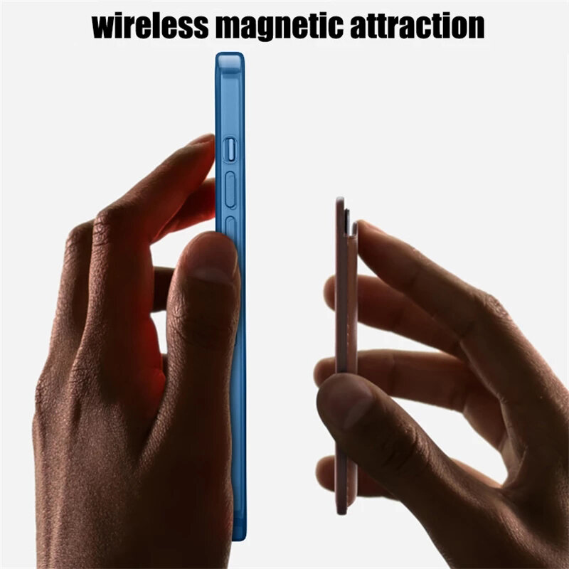 Untuk Pengisian Daya Nirkabel Magnetik untuk iPhone 13 Pro Max Casing Bingkai Kotak Berlapis 12 Mini 11 X XR XS 7 8 Plus SE Sampul Pelindung