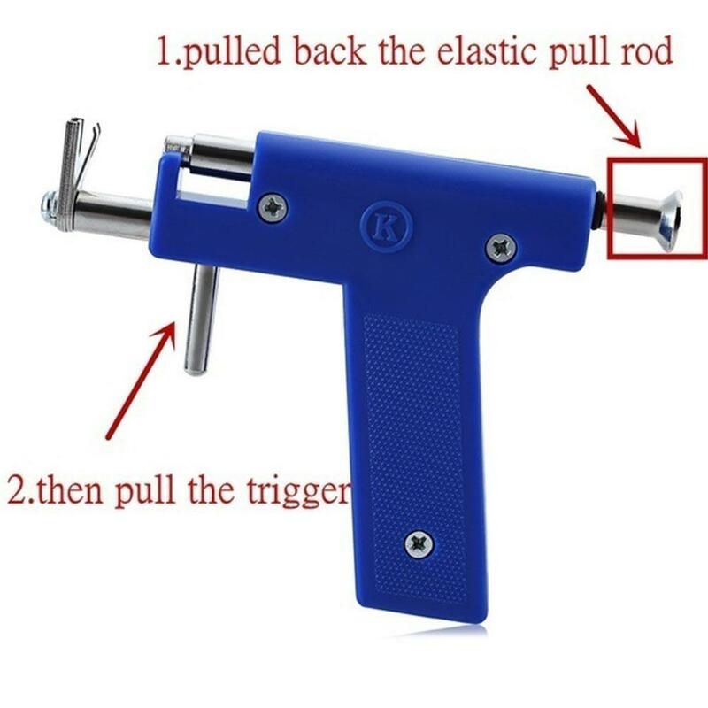 Pistola profesional para Piercing en el ombligo, Kit de herramientas para Piercing corporal sin dolor, 98 pares
