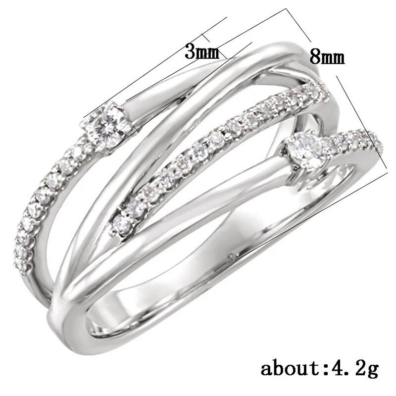 UILZ Luxury Dazzling Cross Micro Paved CZ Stone Women's Rings Wedding Ceremony Party Love Finger Ring Fashion Statement Jewelry