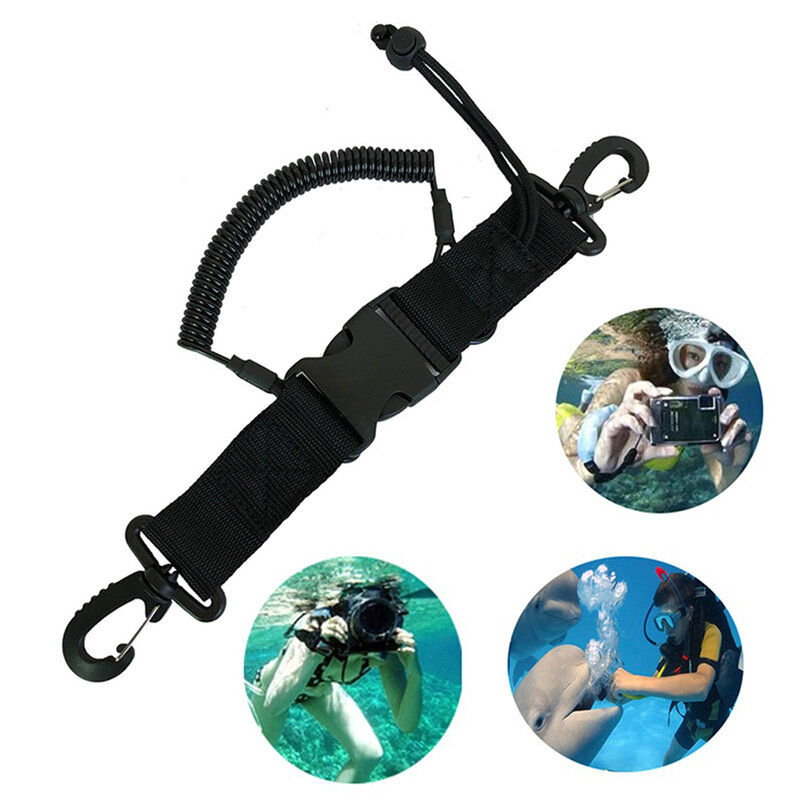 Durable Scuba Diving Dive Canoe Camera Lanyard With Quick Release Buckle And Clips For Under Kayaking Swimming Sports Accessory