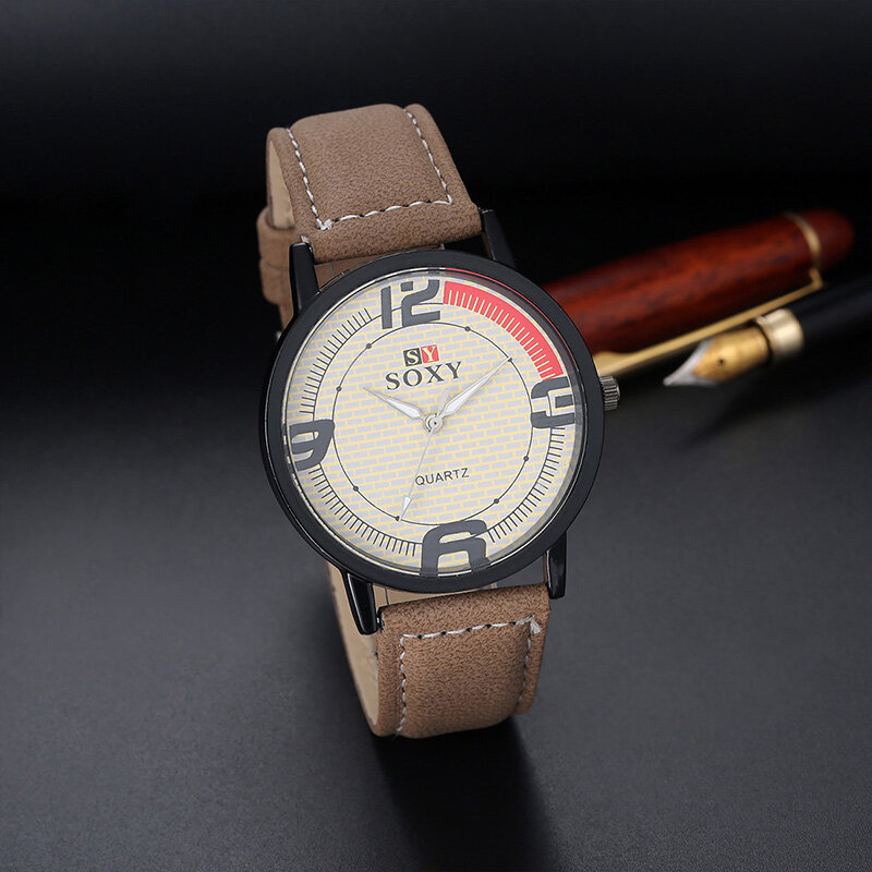 Moda pulseira de couro relógios de pulso apuramento casual esporte relógio masculino relógio masculino relógios hora montre homme relogio masculino