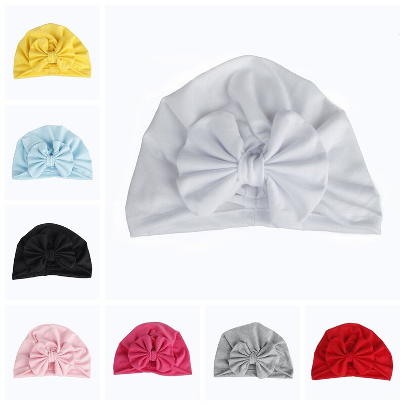 Turbante de algodón suave y cómodo para bebé, sombrero hecho a mano con lazo, gorros para bebé, accesorios para el cabello, decoración de ropa
