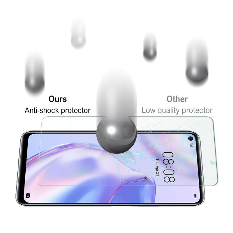 2 In 1 for Huawei P40 Lite Glass Camera Lens Protective Glass for Huawei P 40 Lite P40 Light Screen Protector Safety Tremp Film