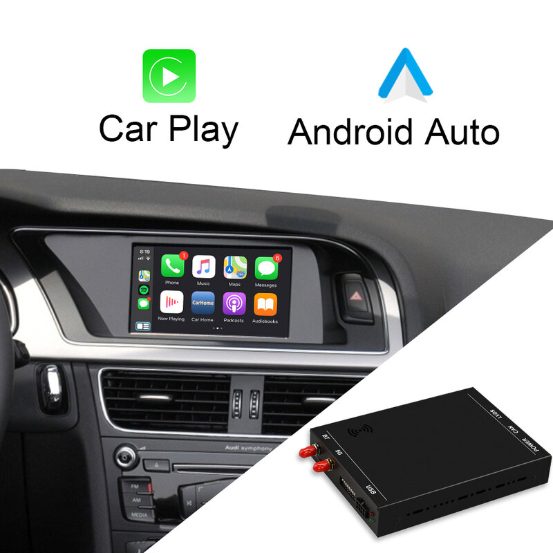 ISUDAR – boîtier Carplay sans fil pour AUDI A1 A3 A4 A5 A6 A8 S5 Q3 Q5 Q7 MMI 2G 3G RMC MIB, pour Apple Android Auto, Module vidéo
