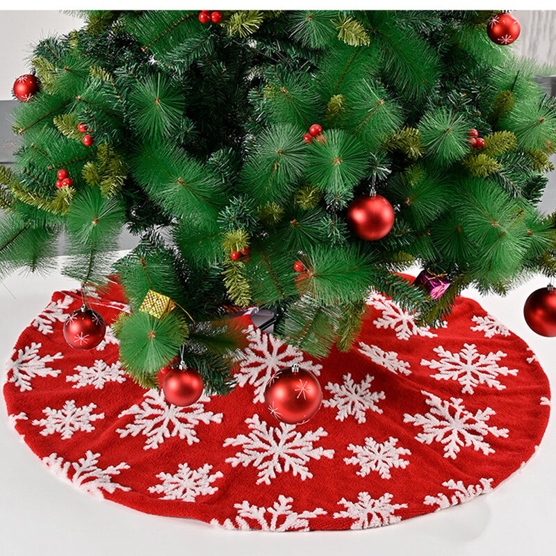 78/90/122/150cm White/Grey/Red Christmas Tree Skirt Pure Faux Fur for New Year Celebration Holidays