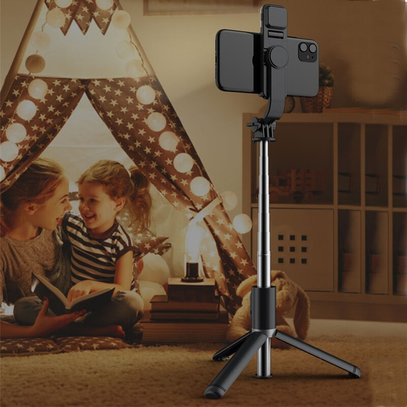 FANGTUOSI 2022ใหม่ไร้สายบลูทูธ Selfie Stick Mini ขาตั้งกล้องเติมแสงสำหรับ IOS สมาร์ทโฟน Android