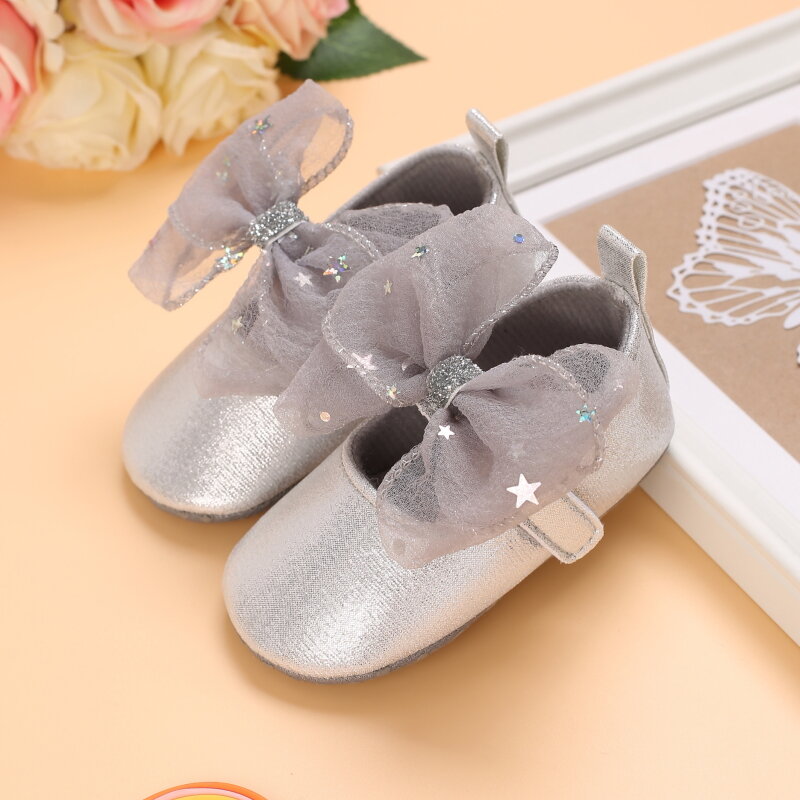 2021 New Cute Big Bow Comfortable Breathable Cotton Casual Walking Shoes For Newborn Baby 0-18 Months