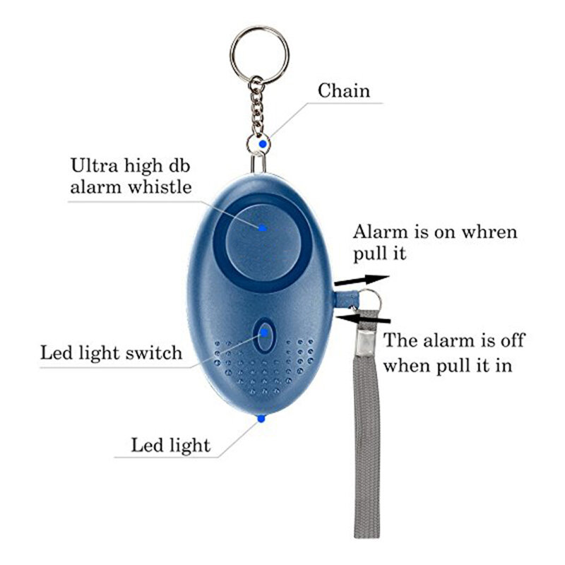 Alarma de autodefensa con luz LED para mujer,protección de seguridad 