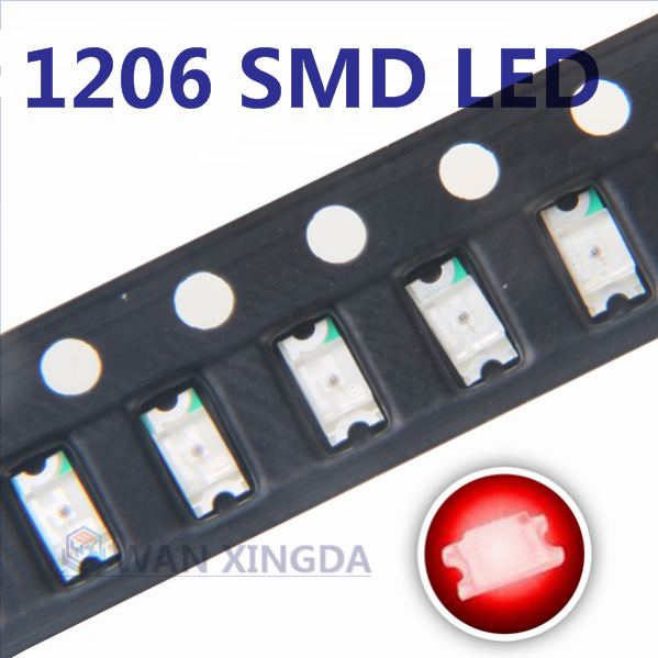 100 pz 0805 1206 3528 5050 SMD LED rosso giallo verde bianco blu arancione diodo luminescente diodo super luminoso che emette luce
