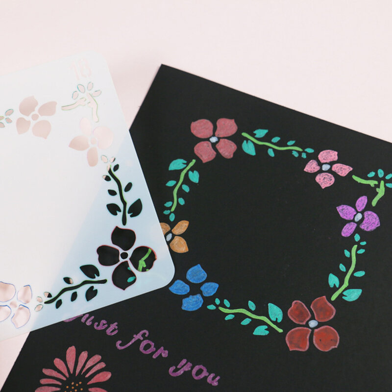 1 sztuk ładne kwiaty DIY Hollow malarstwo szablony Bullet Journal Student szablon Scrapbooking dekoracja