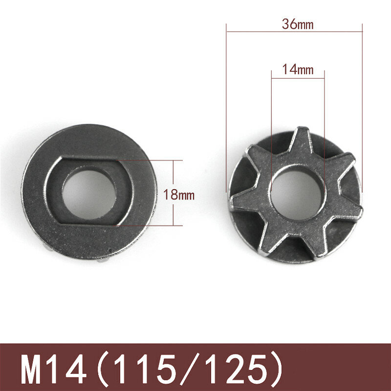 Engrenage de tronçonneuse M10/M14/M16, 100 115 125 150 180, meuleuse d'angle, engrenage de remplacement, pignon de scie, roue de chaîne pour support de tronçonneuse