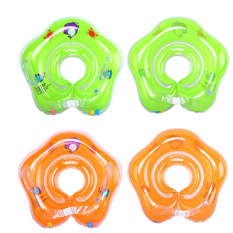 Flotador de piscina inflable de PVC para bebé, anillos de natación de doble cubierta, de seguridad, con mango, M09