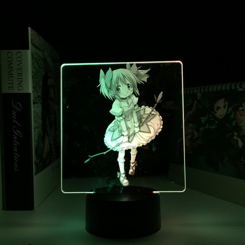 Two Tone Kleurrijke Led Lamp Anime Puella Magi Madoka Magica Led Nachtlampje Kaname Madoka Voor Verjaardagscadeau Slaapkamer Decor licht