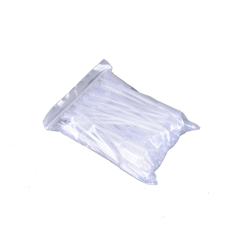 Pipetas transparentes desechables de plástico con cuentagotas, 100 unidades por lote, 0,5 ML
