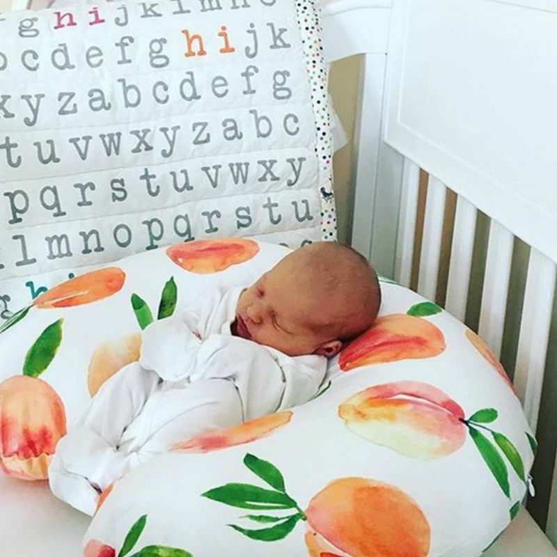 Funda de almohada de lactancia en forma de U para bebé, cubierta de almohada impresa extraíble y lavable multifunción (solo funda)