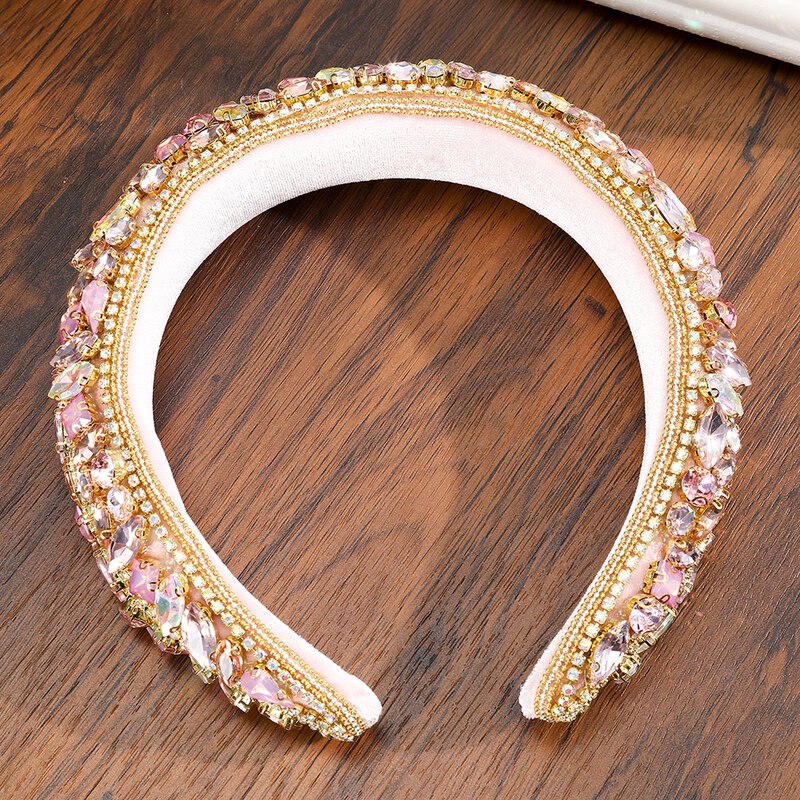 Molans-gemas de colores 2020 para mujer, banda de esponja para la cabeza, banda para el pelo de ala ancha con diamantes brillantes, accesorios para el cabello