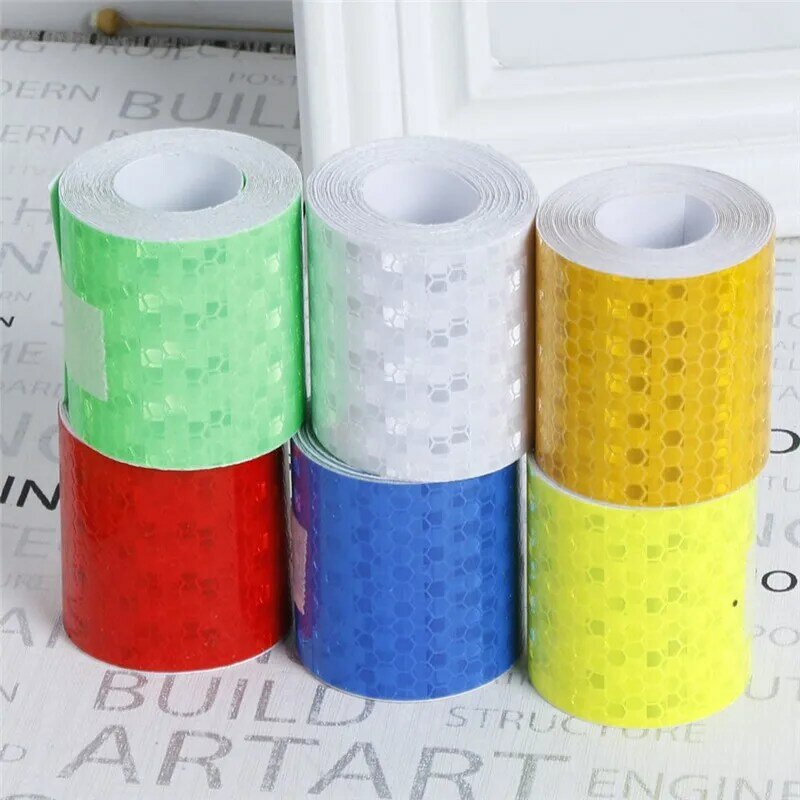 5cmx3m Safety Mark Reflective Tape Stickers Car Styling Self Adhesive Warning Tape Automobiles Motorcycle Reflective Film 6color