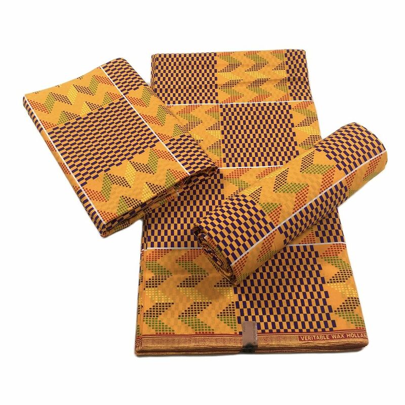 ผ้าฝ้าย 100% ผ้าขี้ผึ้ง 6 หลาขี้ผึ้งแอฟริกันพิมพ์แอฟริกันผ้าคุณภาพสูงtissu WAX africainพิมพ์ผ้า