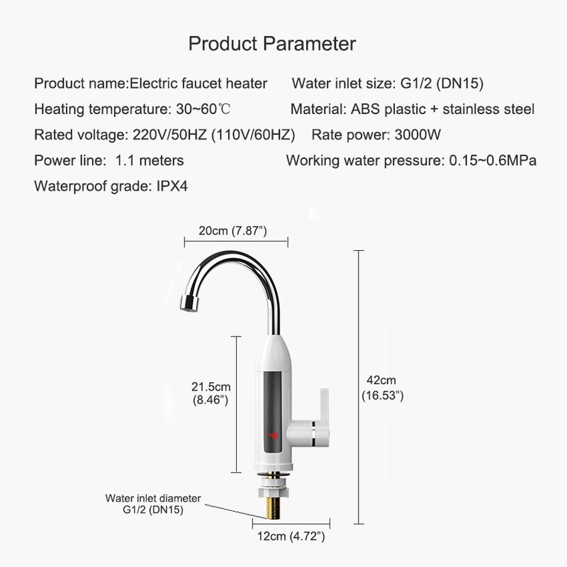 Aquecimento elétrico torneira da cozinha display digital de água instantânea aquecedores para acessórios da cozinha do banheiro misturador água quente e fria