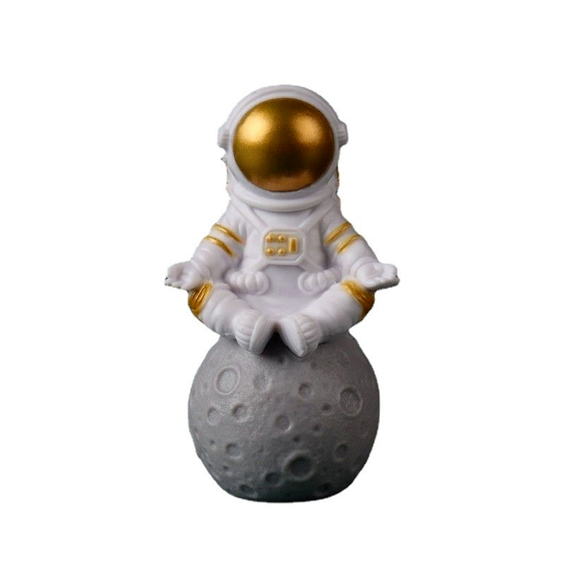 1pc resina astronauta figura estátua estatueta spaceman escultura brinquedos educativos desktop decoração para casa astronauta modelo crianças presente