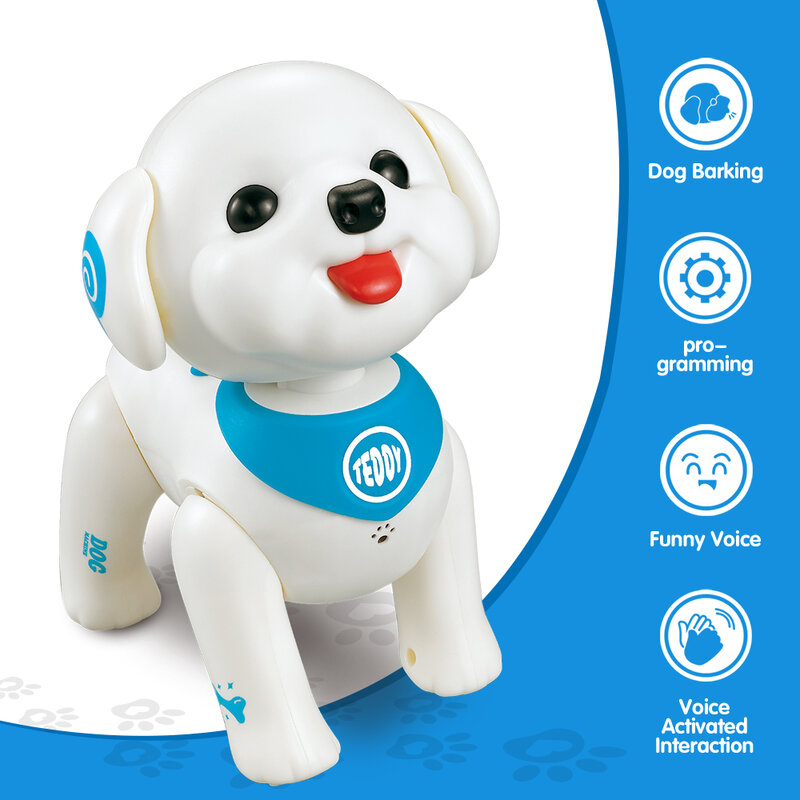 Mainan Remote Control Robot Anjing Kecil Teddy Anak Hadiah Mainan Listrik Berjalan Akan Panggilan Remote Control 3-6 Tahun Anak Laki-laki Perempuan