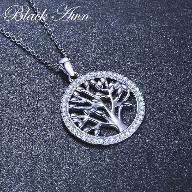 Sodrov-collar de plata de ley 925 de árbol de la vida para mujer, joya de plata de la suerte natural, collar de regalo de joyería 925, 20MM