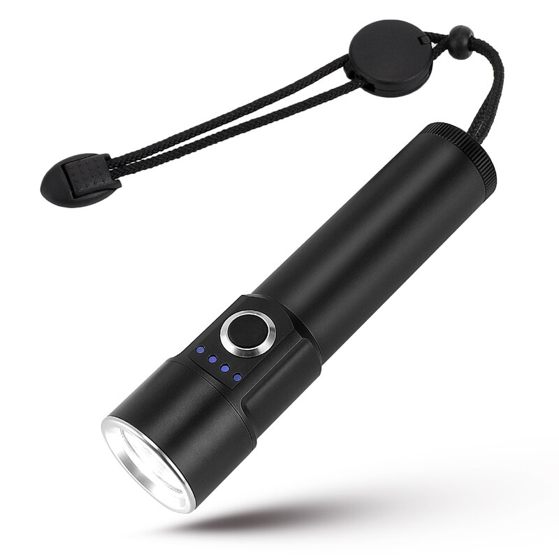 Foxhawk USB Aufladbare Tactical LED Taschenlampe, tasche-größe, edc,5 Modi, power Bank In Einem, Magnetische Basis, IP66, Batterie & Holster