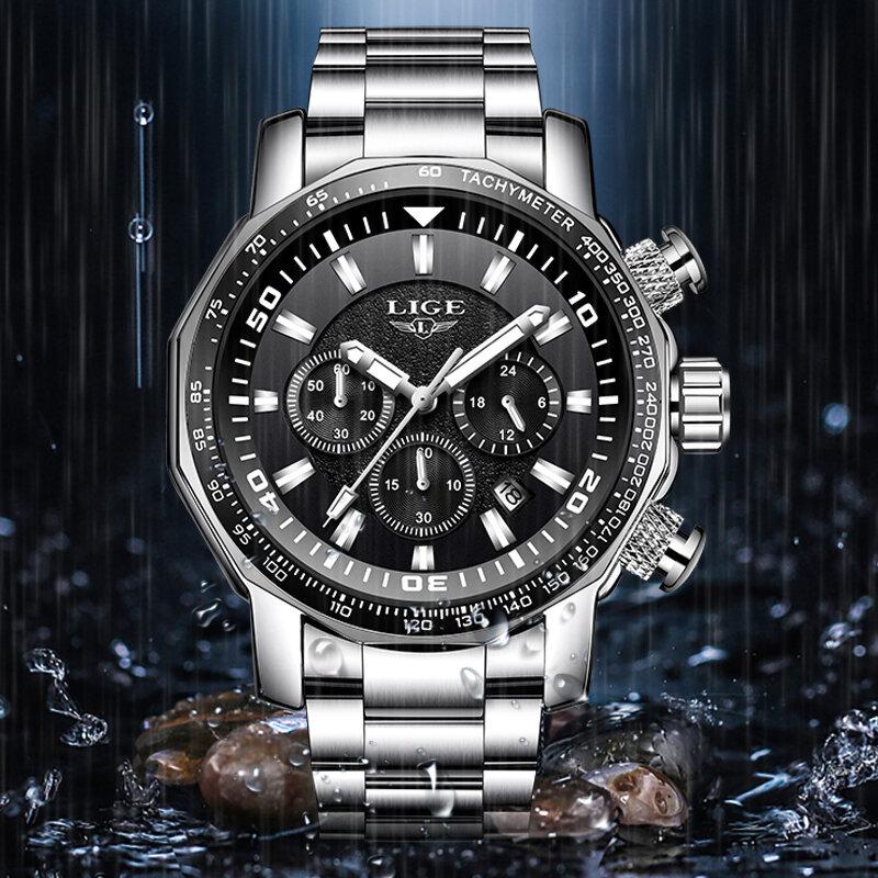 LUIK Heren Horloges Top Luxe Merk Militaire Sport Horloge Mannen Waterdichte Rvs Klok Quartz Horloge Relogio Masculino + Box