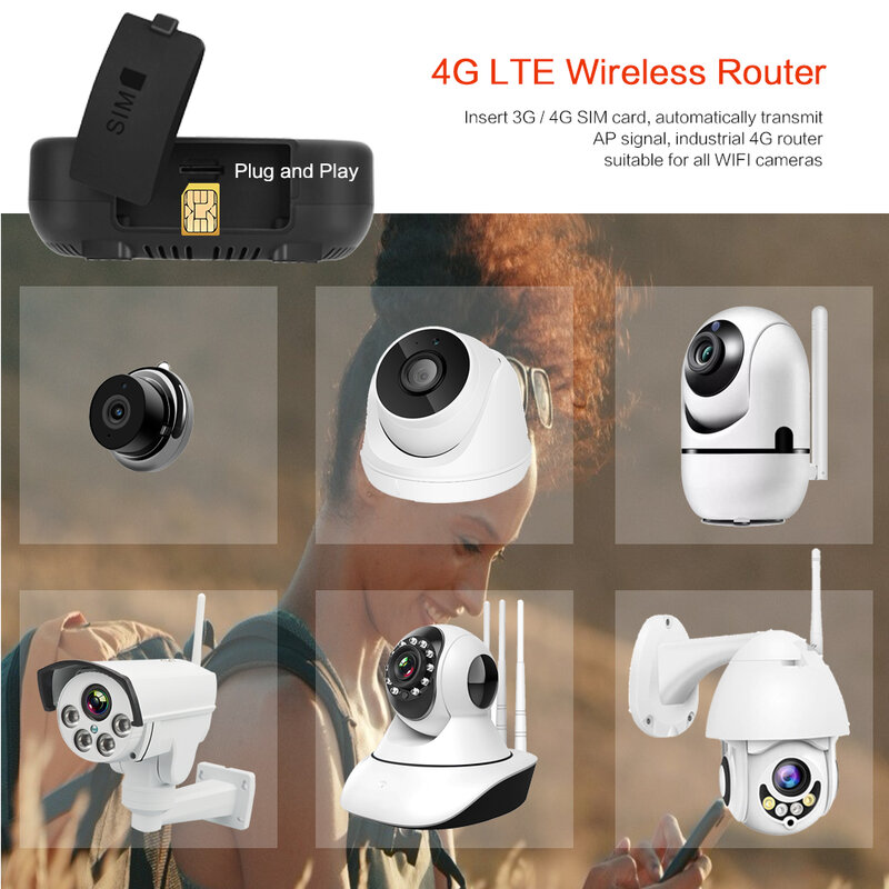 3G 4G Lte Wireless Portatile mini Macchina Fotografica 1080P Senza Fili di GSM SIM Card WIFI CCTV P2P Notturna di IR monitor di Sicurezza di Sorveglianza di visione