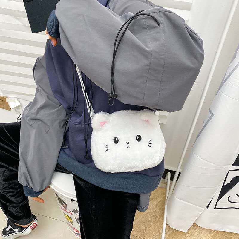 2020 мультяшная плюшевая женская сумка через плечо, милая маленькая сумка для студентов
