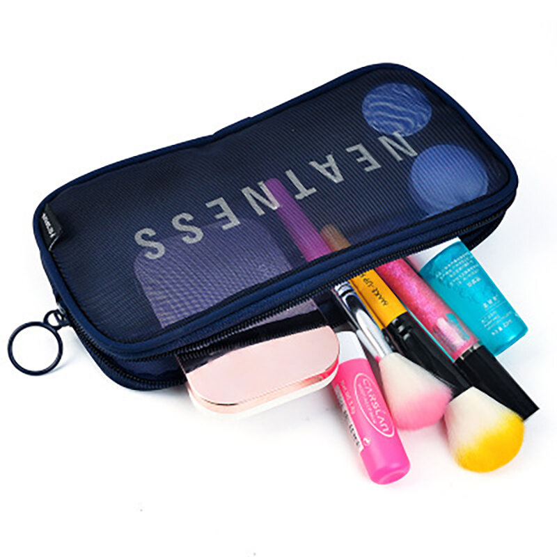 Nylon Travel Cosmetic Bag Women Zipper Make Up Transparent Makeup Case Organizer Storage Pouch Toiletry Beauty Wash Kit Bags