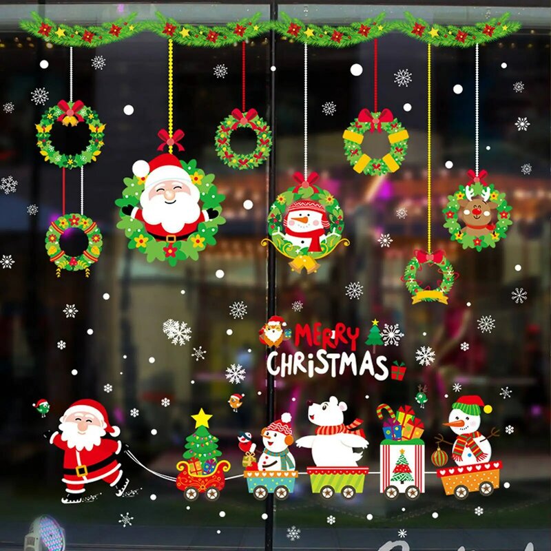 PVC Window Pictures Christmas Window Stickers Window Decoration Christmas Stickers Christmas Pendant & Drop Ornaments