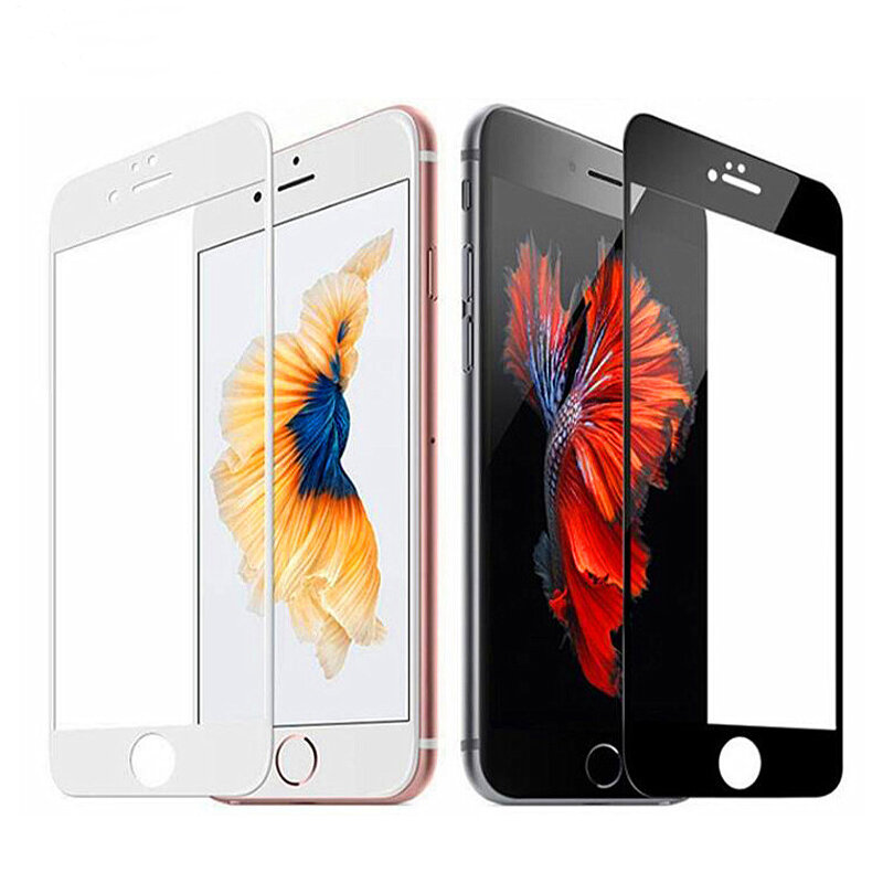 9D 3 Buah Kaca Tempered untuk iPhone 6 7 8 Plus Pelindung Layar untuk iPhone 6 7 8 SE 2020 Kaca Cover Penuh