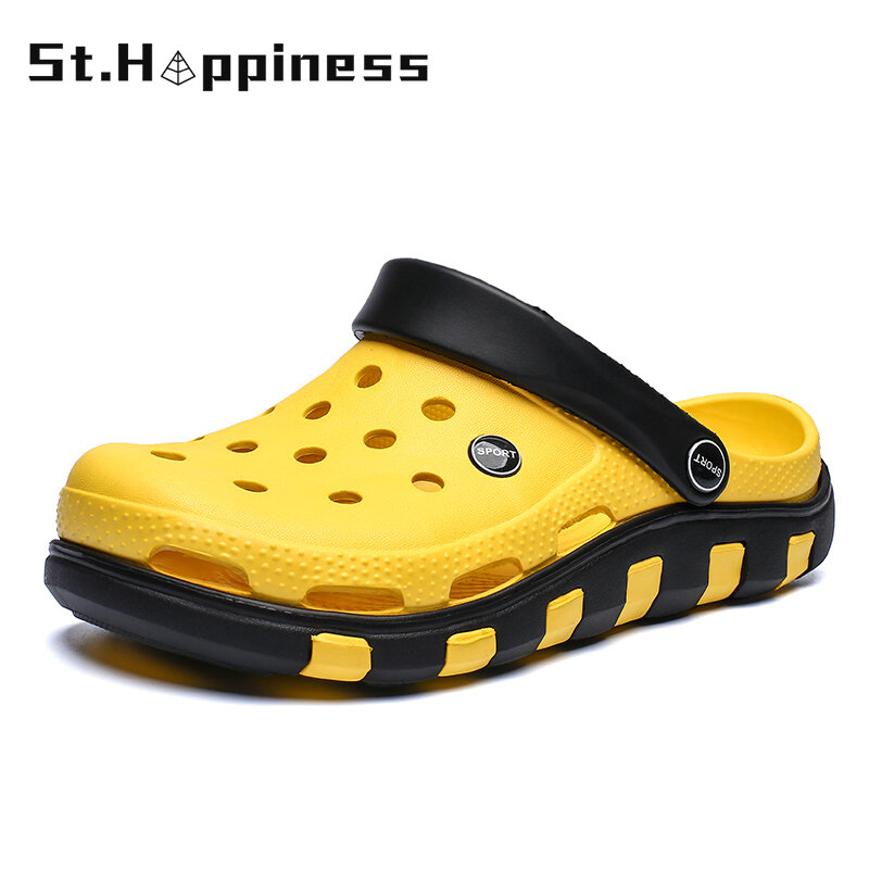 2021 Summer New Men Sandals Clogs Slippers Soft Bottom Beach Sandals Fashion Clog Sandals Classic Breathable Ankle-Wrap Sandals