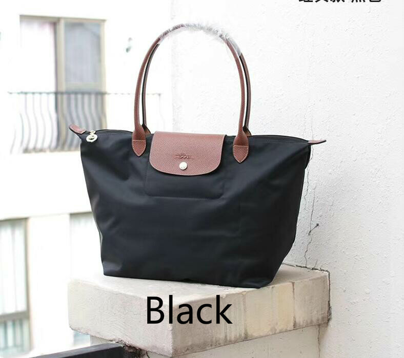 Authentische klassische Frauen Neue Schwarz Farbe Longchamp Le Pliage Nylon Tote Handtasche Tasche Größe Große/kleine umhängetaschen für frauen