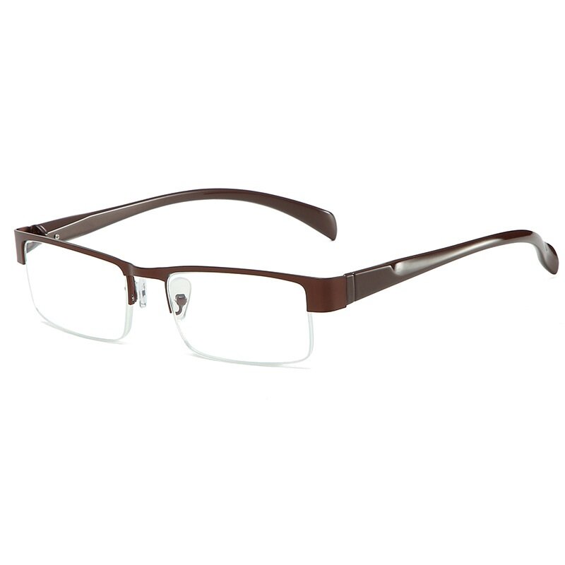 + 1.0 + 1.5 ~ + 4.0 Kacamata Baca Setengah Bingkai Cahaya Biru Mode Kacamata Komputer Resin Pria Kacamata Baca Bisnis Pria