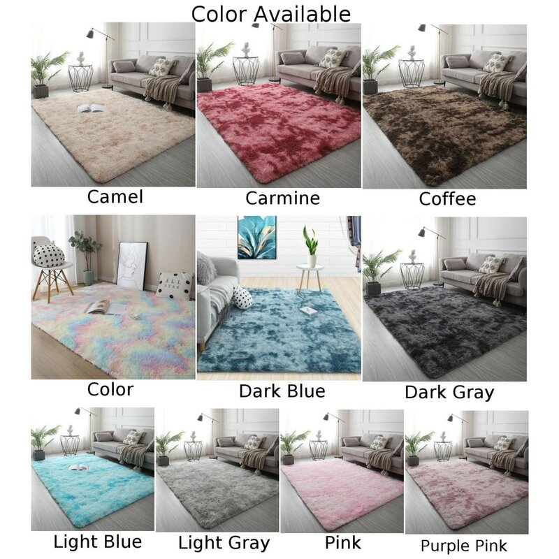 Tie Dyeing Plush Soft Carpets Soft Fluffy Rugs Anti-Skid Shaggy Area Rug Dining Room Home Bedroom Floor Mat Dining Room Home