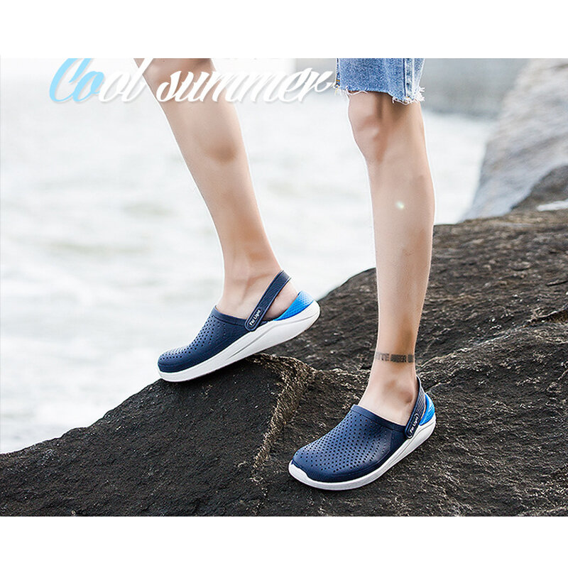 Youpin-Sandalias con agujeros para hombre y mujer, zapatos de PVC Unisex, calzado para jardín, antideslizante, para playa y aire libre, 3 colores, 2020