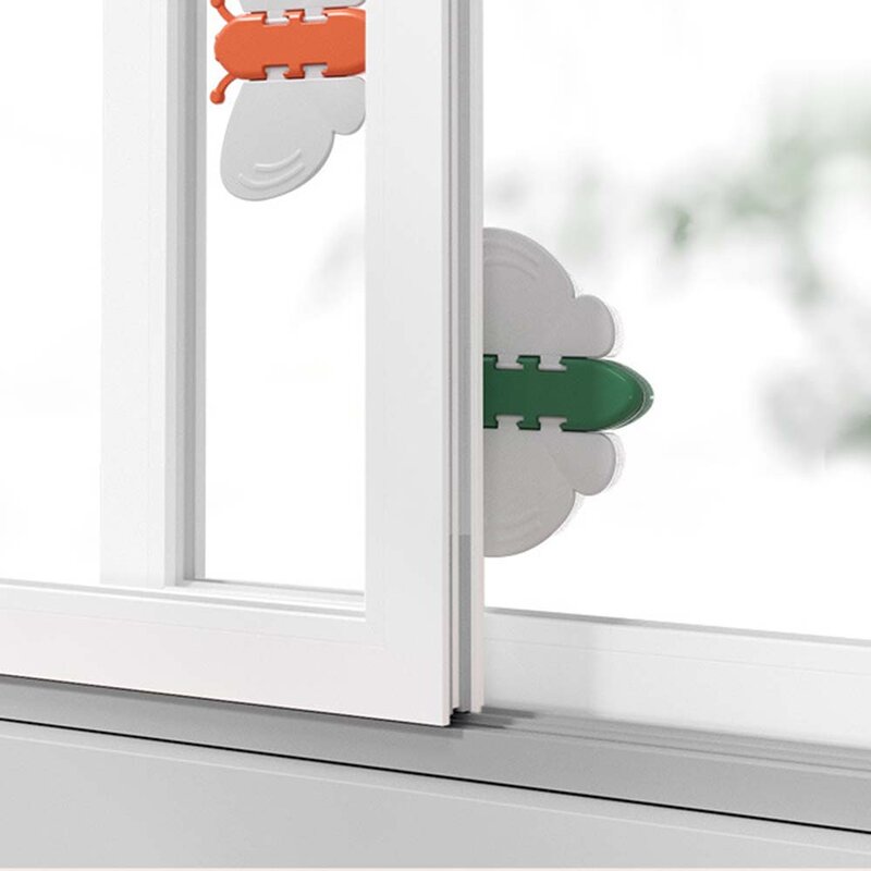 ABS Baby Hole Free Butterfly Wing Door Lock serratura di sicurezza per finestre per bambini serratura per porte scorrevoli in vetro per bambini protezione per finestre mobili