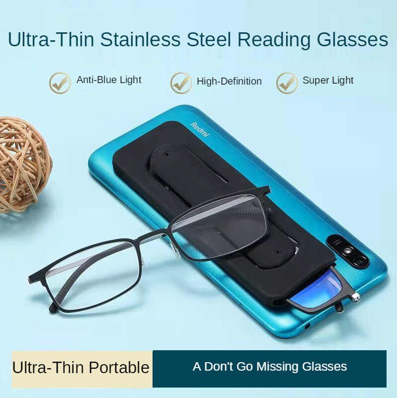 Kacamata Baca Thinoptik Mode untuk Pria Wanita Kacamata Ultra-tipis Anti-biru Ringan Kacamata Baca Khusus Jelas Uniseks Baru