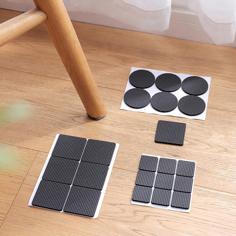 30pcs Round & 18pcs  Square Anti Slip Floor Protect Pads Self Adhesive Chair Table Furniture Feet Pads whalehouse