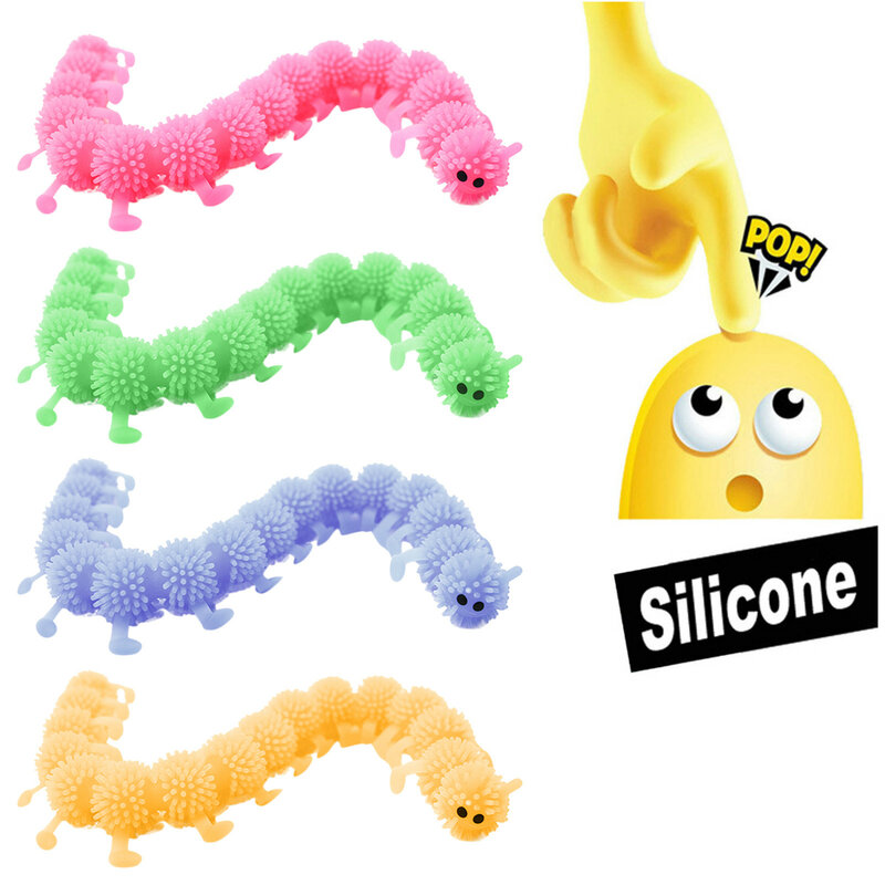 1pc 16 Knots Caterpillar Relieves Stress Toy Physiotherapy Releases Stress Fidget Toys Personalized Gift Juguetes Toys For kids