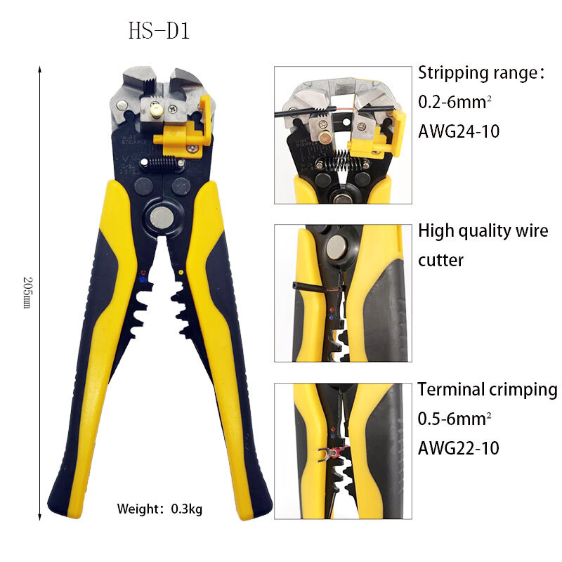 SH-371 Automatic Wire Stripping Pliers 0.5-6 square Millimeters, Ssed for Electrical Maintenance Of Cable Cutting Tools