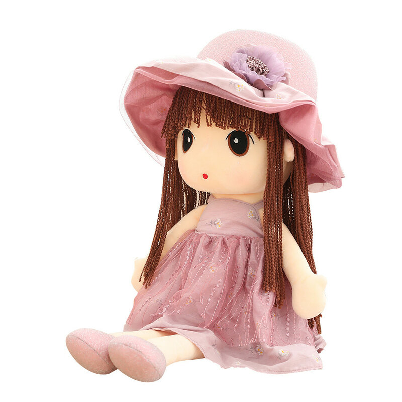 Милая мультяшная Оригинальная мягкая кукла, высокое качество, одежда, Солнцезащитная шляпа, детские плюшевые игрушки для девочек, Рождественский подарок на день рождения