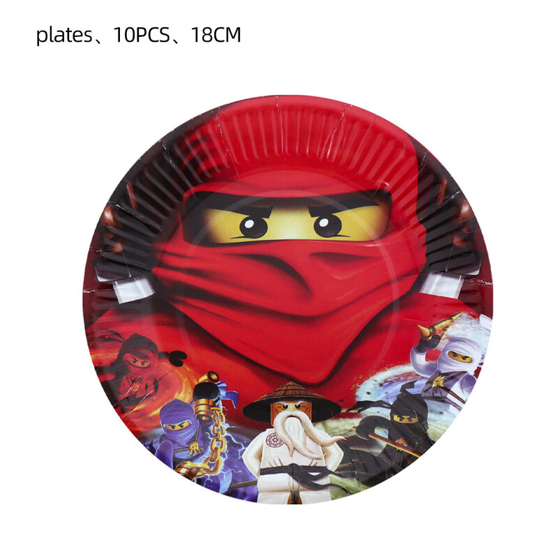 Ninjago Ningja Birthday Party Decor Balloons Baby Shower Disposable Plate Cup Tableware Set Customize Background Party Supplies